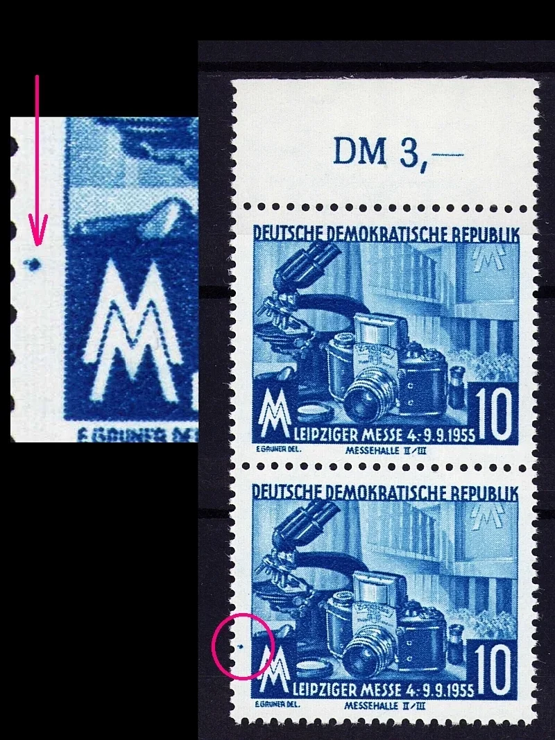 Bildfehler DDR 479 - Feld 8  SW-Bogen