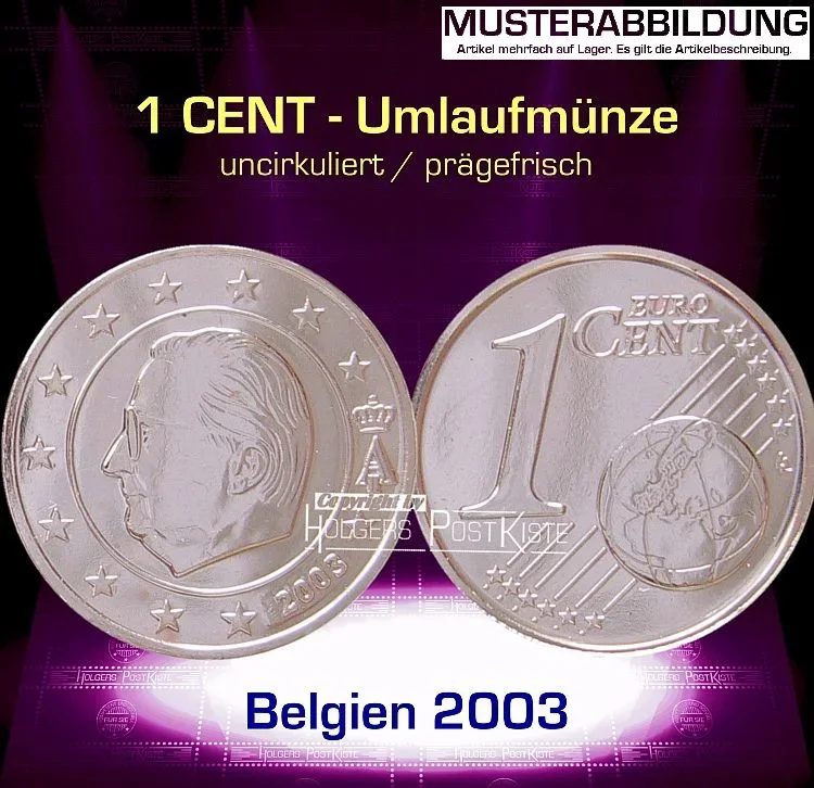 Euromünze 1 CENT - BELGIEN 2003 - prägefrisch/unc