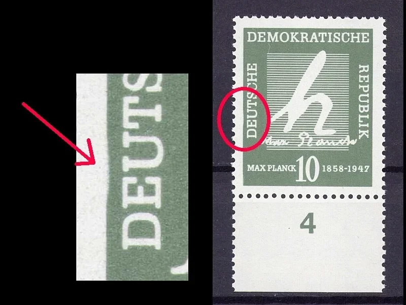 Bildfehler DDR 626 - Feld 44  W-Bogen
