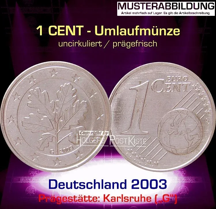 Euromünze 1 CENT - DEUTSCHLAND 2003 (G) - prägefrisch/unc