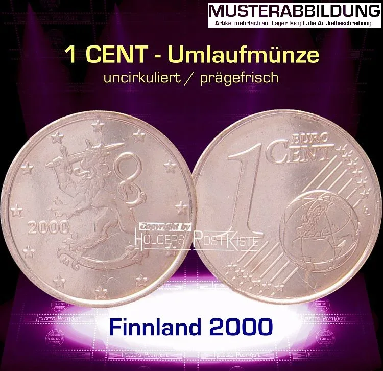 Euromünze 1 CENT - FINNLAND 2000 - prägefrisch/unc