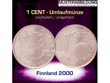 Euromünze 1 CENT - FINNLAND 2000 - prägefrisch/unc