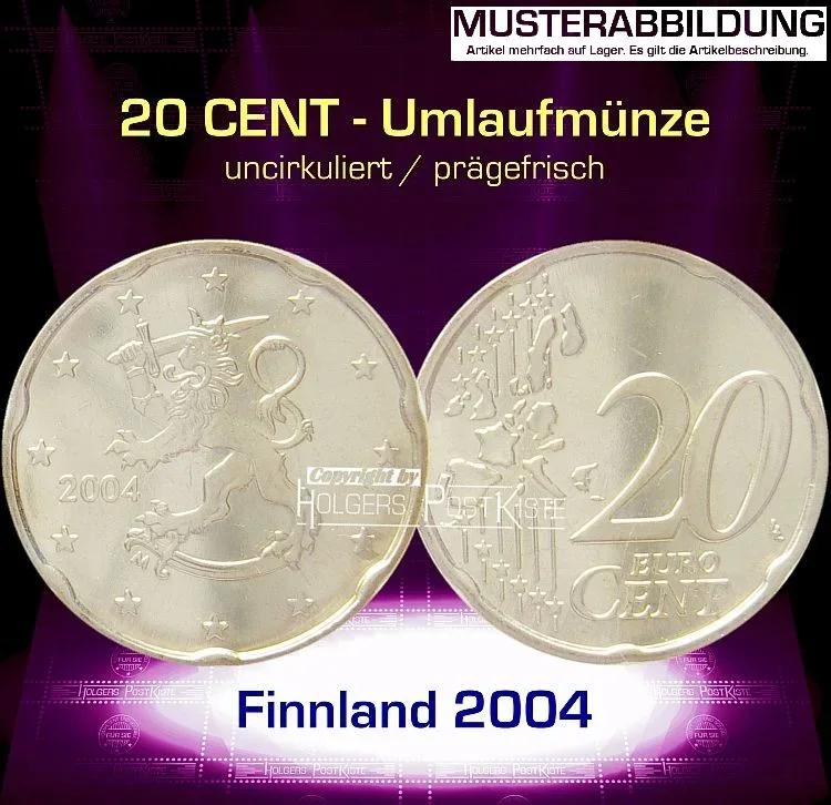 Euromünze 20 CENT - FINNLAND 2004 - prägefrisch/unc