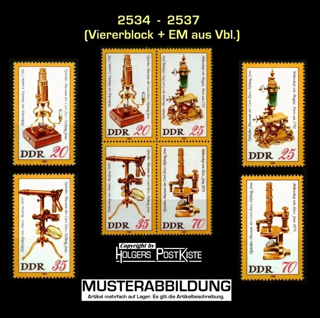 Speziallot DDR - 2534-2537 - Viererblock+Satz postfrisch