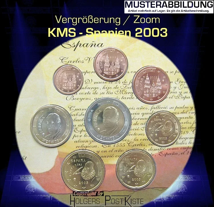offizielles Kursmünzenset KARL V - Habsburger Reich 2003 = 5 Länder-Set