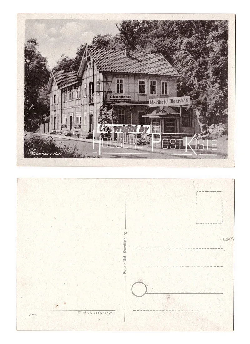 4x Ansichtskarten - Alexisbad , Hotel Försterling + Waldhotel + Kapelle