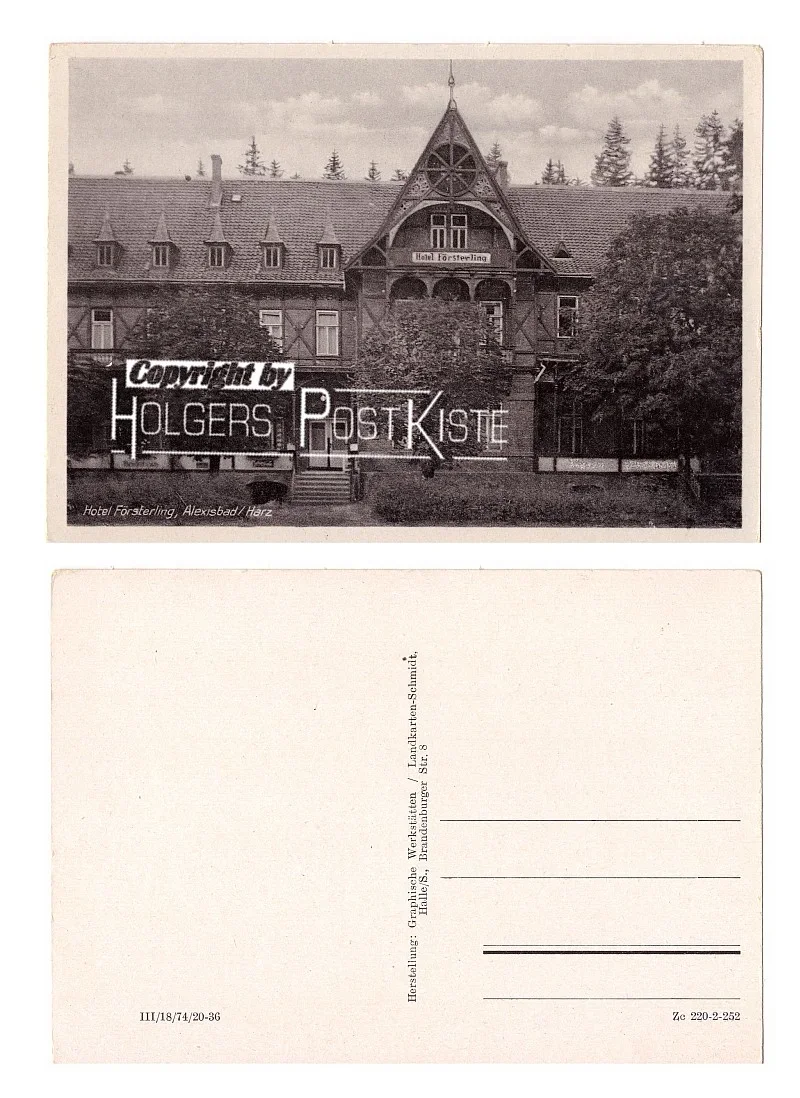 4x Ansichtskarten - Alexisbad , Hotel Försterling + Waldhotel + Kapelle