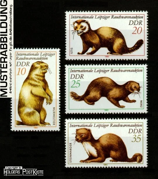 Satzausgabe DDR 2677-2680 Rauchwarenauktion - Marder (Interpelz)