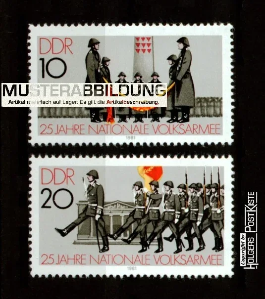 Satzausgabe DDR 2580+2581 Nationale Volksarmee (NVA)