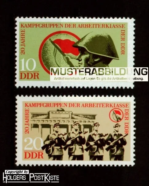 Satzausgabe DDR 1874+1875 Betriebskampfgruppen