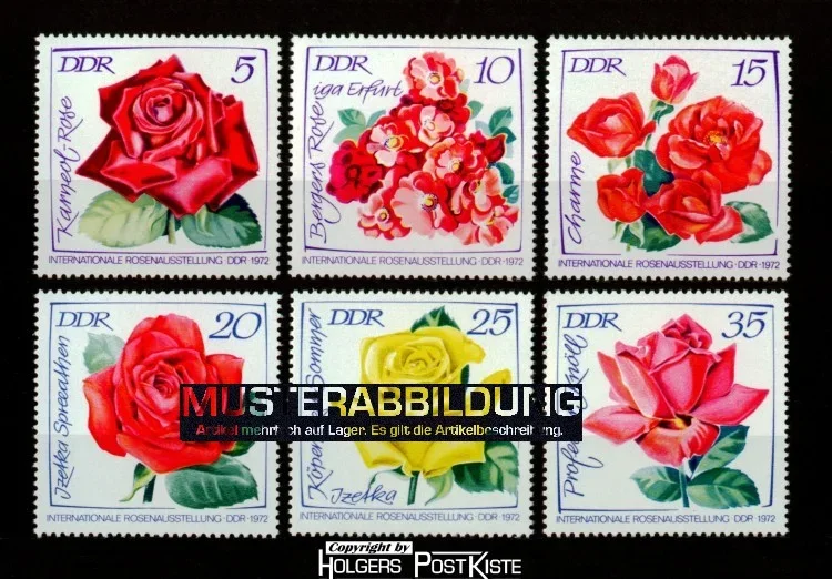 Satzausgabe DDR 1763-1768 Blumenzucht - Rosen (IGA-Ausstellung)