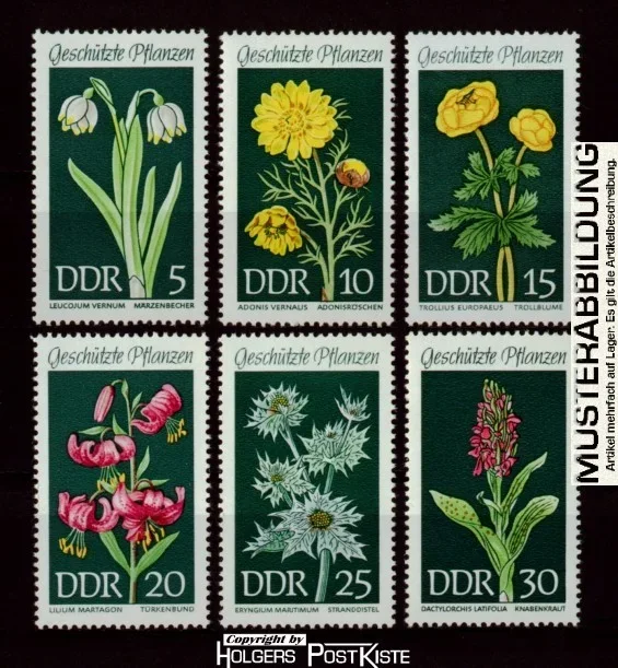 Satzausgabe DDR 1456-1461 Pflanzenarten - Geschützte Pflanzen (II.Ausgabe)