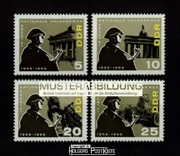 Satzausgabe DDR 1161-1164 Nationale Volksarmee (NVA)