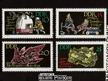 Satzausgabe DDR 1142-1145 Bergakademie Freiberg - Bergbau Minerale