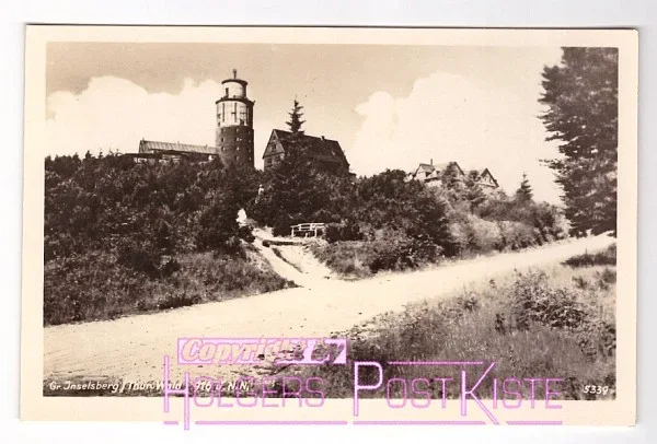 Ansichtskarte (Kleinformat/Handfoto) - Großer Inselsberg mit Sendeturm & Herberge
