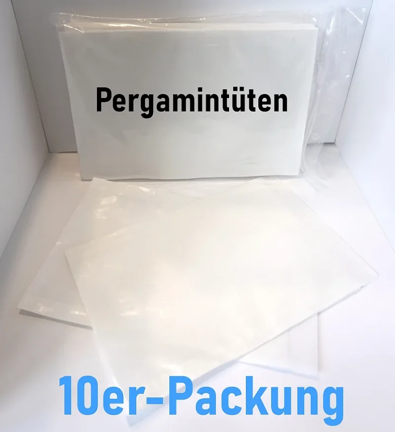 10erPack - Pergamintüten mit Lasche - Format ca. 19,5 x 13 cm)