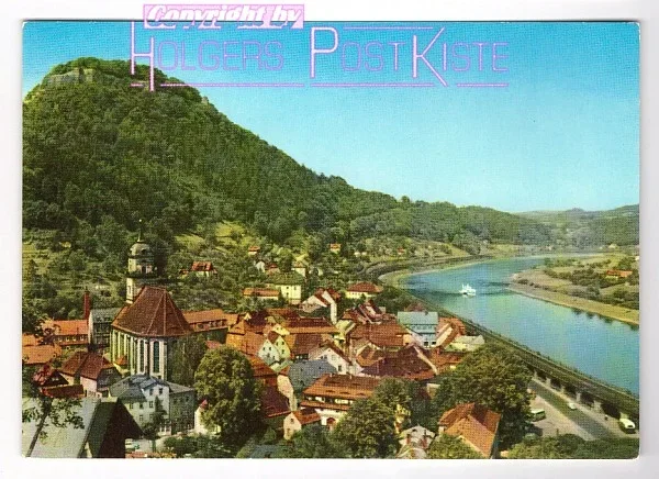 Ansichtskarte - Ortschaft Königstein mit Festung Königstein /Sächs.Schweiz