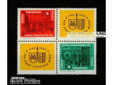 Viererblock-Zdr DDR 1012+1013 Frühjahrsmesse Leipzig