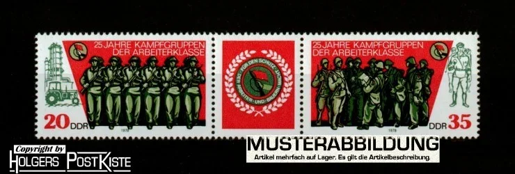 Zusammendruck DDR WZd389 (2357+2358) Betriebskampfgruppen