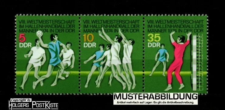 Zusammendruck DDR WZd299 (1928-1930) WM Hallenhandball Männer