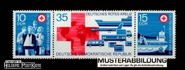 Zusammendruck DDR WZd272 (1789-1791) Deutsches Rotes Kreuz (DRK)