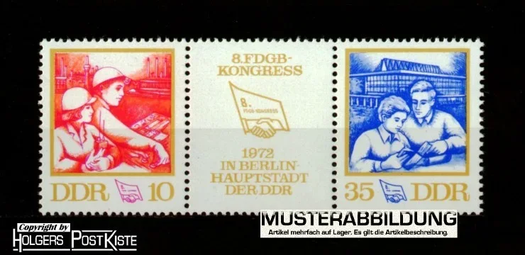 Zusammendruck DDR WZd266 (1761+1762) FDGB-Kongress