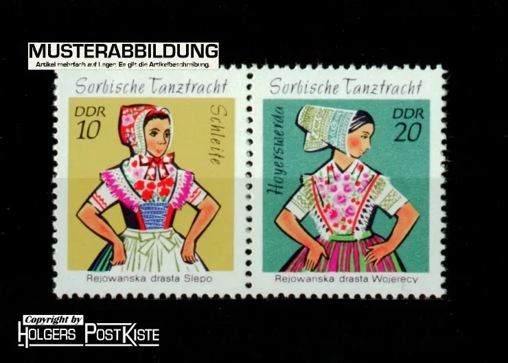 Zusammendruck DDR W8 (1723+1724) Sorbische Tanztracht (Kleinformat aus MH)