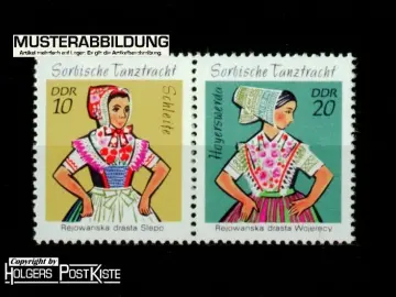 Zusammendruck DDR W8 (1723+1724) Sorbische Tanztracht (Kleinformat aus MH)