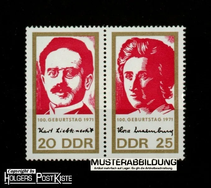 Zusammendruck DDR WZd244 (1650+1651) Karl Liebknecht Rosa Luxemburg