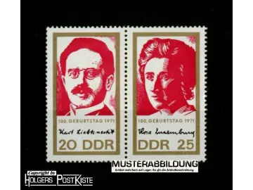 Zusammendruck DDR WZd244 (1650+1651) Karl Liebknecht Rosa Luxemburg