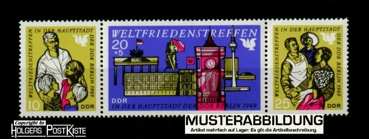 Zusammendruck DDR WZd207 (1478-1480) Weltfriedenstreffen Berlin