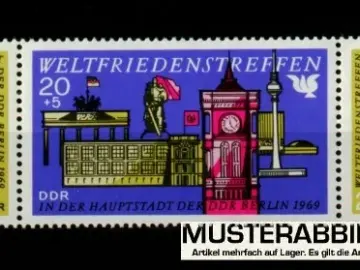 Zusammendruck DDR WZd207 (1478-1480) Weltfriedenstreffen Berlin