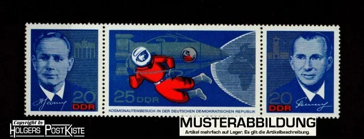 Zusammendruck DDR WZd159 (1138-1140) Sowjetische Kosmonauten Leonow