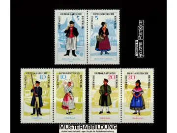 Zusammendruck-Lot DDR WZd145+147+149 (1074-1079) Volkstrachten (I.Ausgabe)