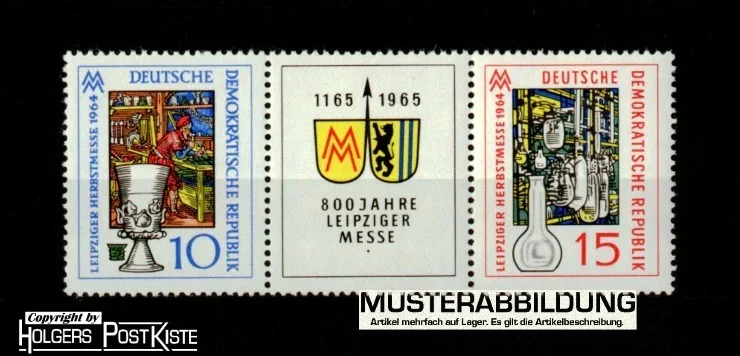 Zusammendruck DDR WZd141 (1052+1053) Herbstmesse Leipzig