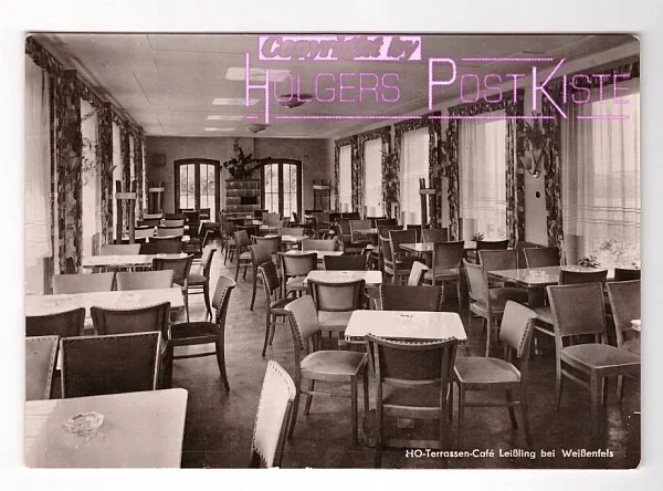 Ansichtskarte (Echtfoto) - HO-Terrassen-Café Leißling bei Weißenfels