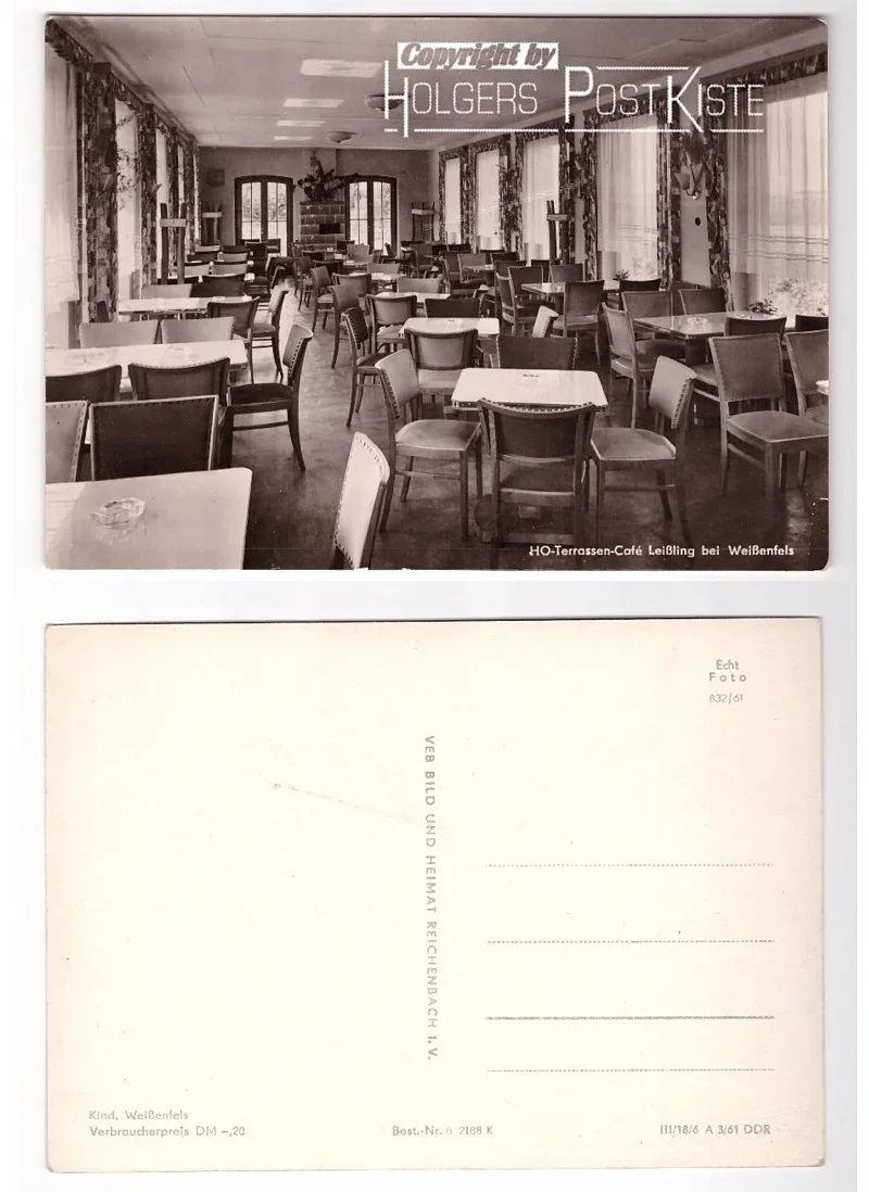 Ansichtskarte (Echtfoto) - HO-Terrassen-Café Leißling bei Weißenfels