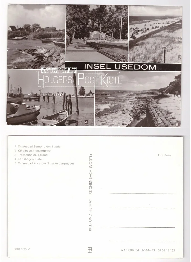 Ansichtskarte (Echtfoto) - Insel Usedom - Zempin, Kölpinsee, Trassenheide, Koserow