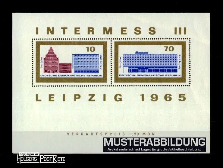 Blockausgabe DDR Block 23 (1126+1129) Ausstellung INTERMESS Leipzig