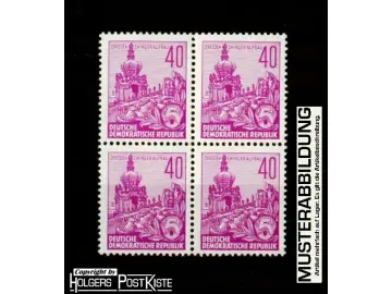 Viererblockeinheit DDR 583B Dauerserie Fünfjahrplan (Zwinger Dresden)