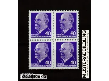Viererblockeinheit DDR 936 Y Dauerserie Walter Ulbricht