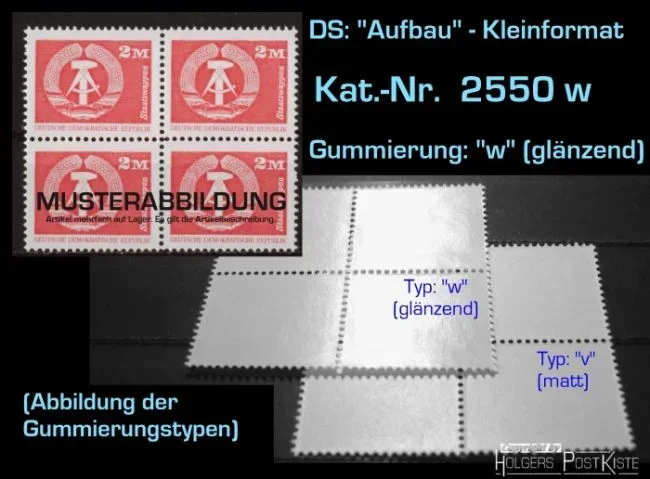 Viererblockeinheit DDR 2550 w Aufbau-Serie (Staatswappen 2 Mark)