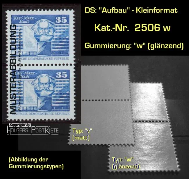 Paareinheit DDR 2506 w (senkrecht) Aufbau-Serie (Karl Marx Monument)