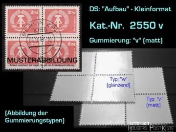 Viererblockeinheit DDR 2550 v Aufbau-Serie (Staatswappen 2 Mark)