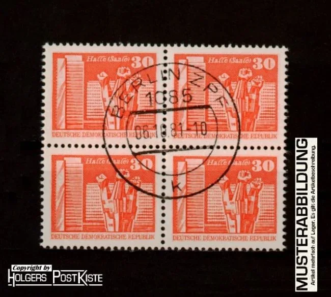 Viererblockeinheit DDR 2588 Aufbau-Serie (Faustmonument Halle)