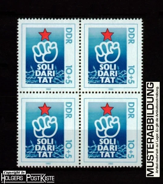 Viererblockeinheit DDR 2548 Solidarität Faust+Stern