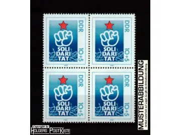 Viererblockeinheit DDR 2548 Solidarität Faust+Stern