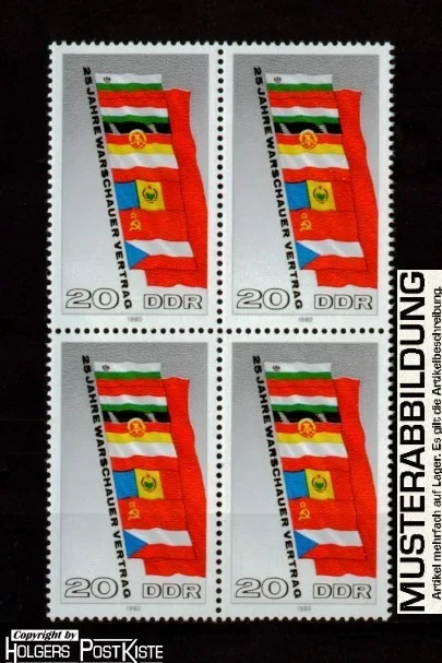 Viererblockeinheit DDR 2507 Warschauer Pakt (Flaggen)