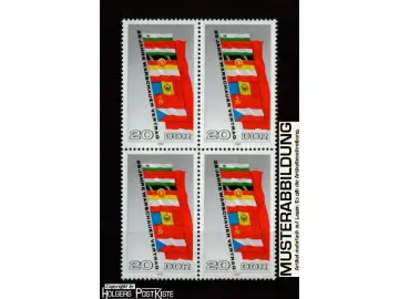 Viererblockeinheit DDR 2507 Warschauer Pakt (Flaggen)