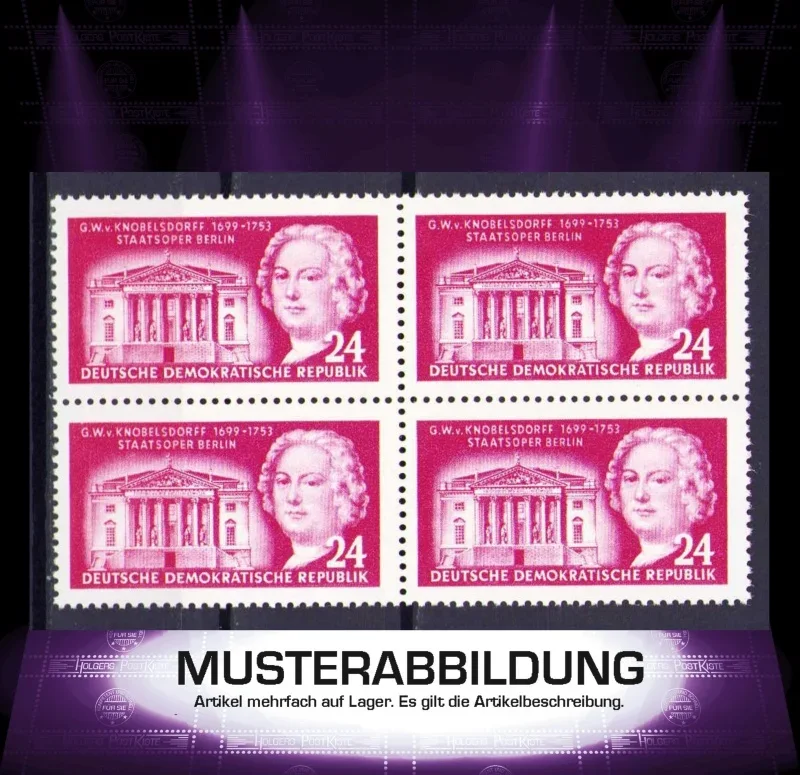 Vierereinheit DDR 382 - Berühmte deutsche Baumeister